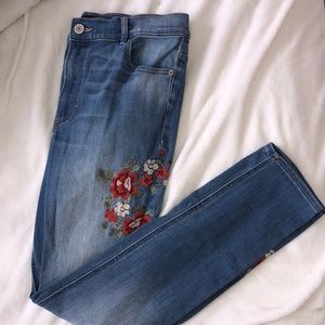 floral embroidered jeans-express